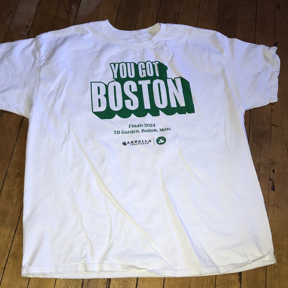 Boston Celtics NBA Finals 2024 You Got Boston Graphic Tee‎ - White & Green